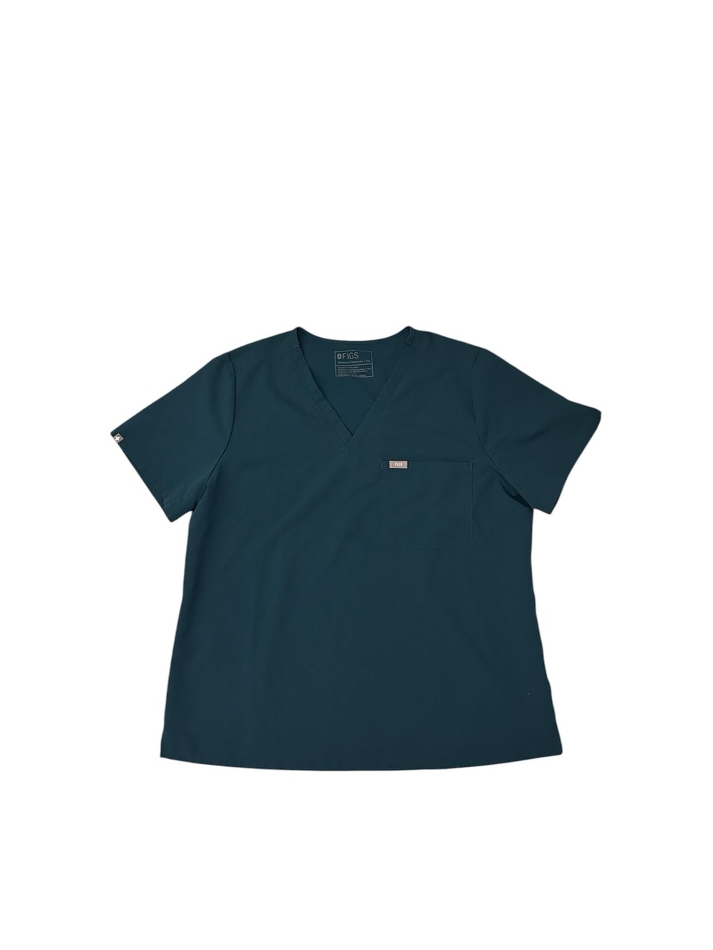 Figs Catarina One-Pocket Caribbean Blue Scrub Top, Size XXL